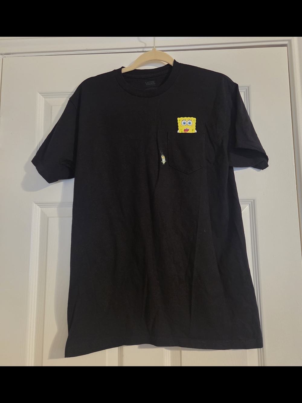 Vans Black Graphic Pocket T-Shirt with Sponge Graphic Medium,Euc